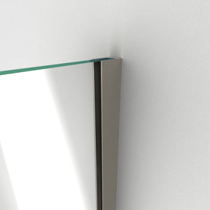 DreamLine Unidoor Plus 49-49 1/2 in. W x 72 in. H Frameless Hinged Shower Door in Brushed Nickel