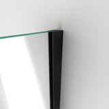 DreamLine Unidoor Plus 66-66 1/2 in. W x 72 in. H Frameless Hinged Shower Door with 34 in. Half Panel in Satin Black