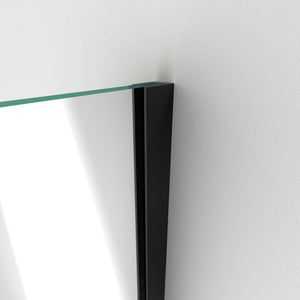 DreamLine Unidoor Plus 49-49 1/2 in. W x 72 in. H Frameless Hinged Shower Door in Satin Black