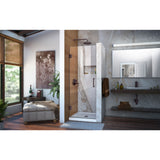 DreamLine Unidoor 30 in. W x 72 in. H Frameless Hinged Shower Door in Oil Rubbed Bronze
