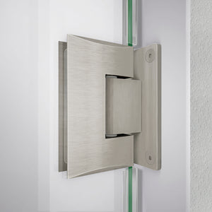 DreamLine Unidoor-LS 33-34 in. W x 72 in. H Frameless Hinged Shower Door in Brushed Nickel