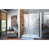 DreamLine Unidoor 59-60 in. W x 72 in. H Frameless Hinged Shower Door with Shelves in Oil Rubbed Bronze