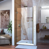 DreamLine Unidoor 33-34 in. W x 72 in. H Frameless Hinged Shower Door in Brushed Nickel