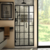 DreamLine Unidoor Toulon 34-34 1/2 in. W x 72 in. H Frameless Hinged Shower Door in Satin Black