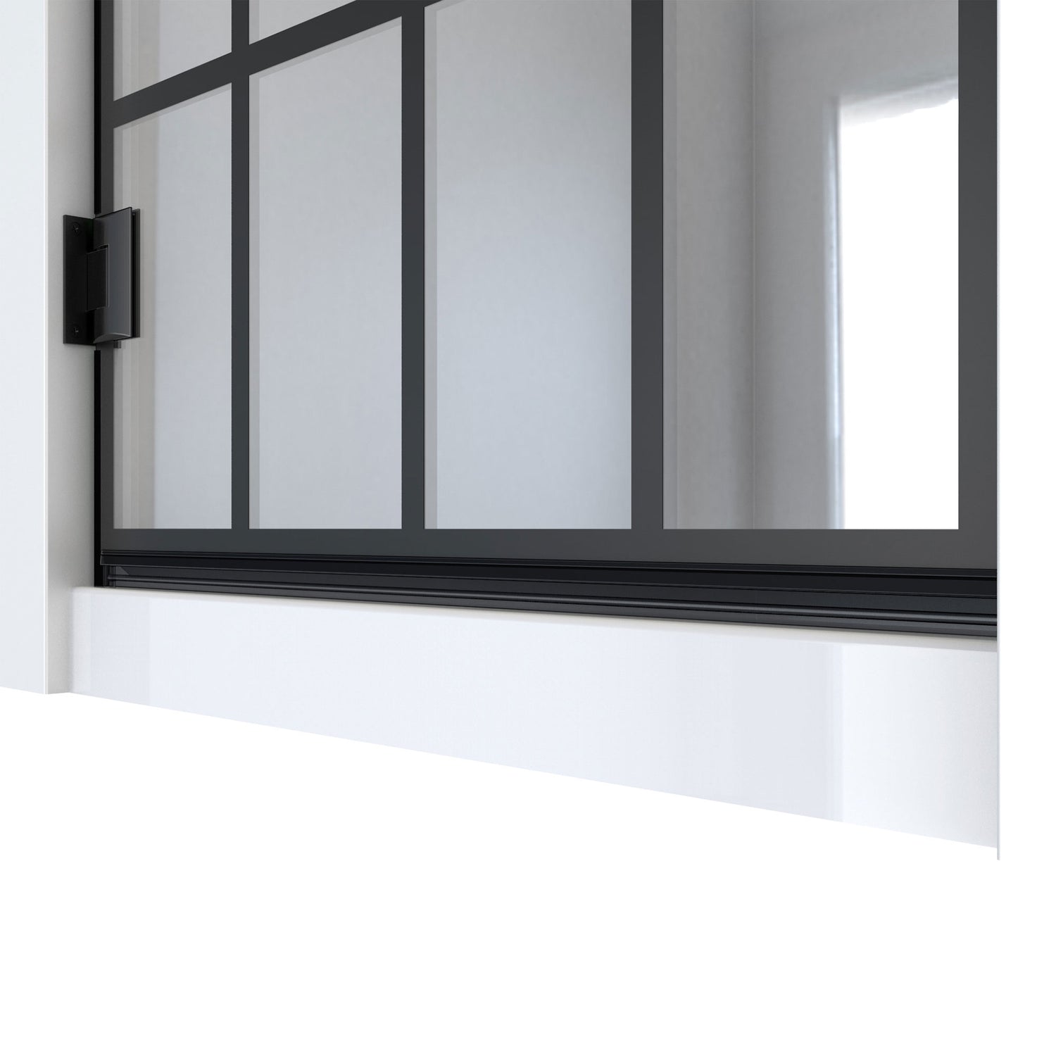 DreamLine Unidoor Toulon 30 in. W x 72 in. H Frameless Hinged Shower Door in Satin Black