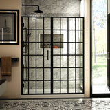 DreamLine Unidoor Toulon 58-58 1/2 in. W x 72 in. H Frameless Hinged Shower Door in Satin Black