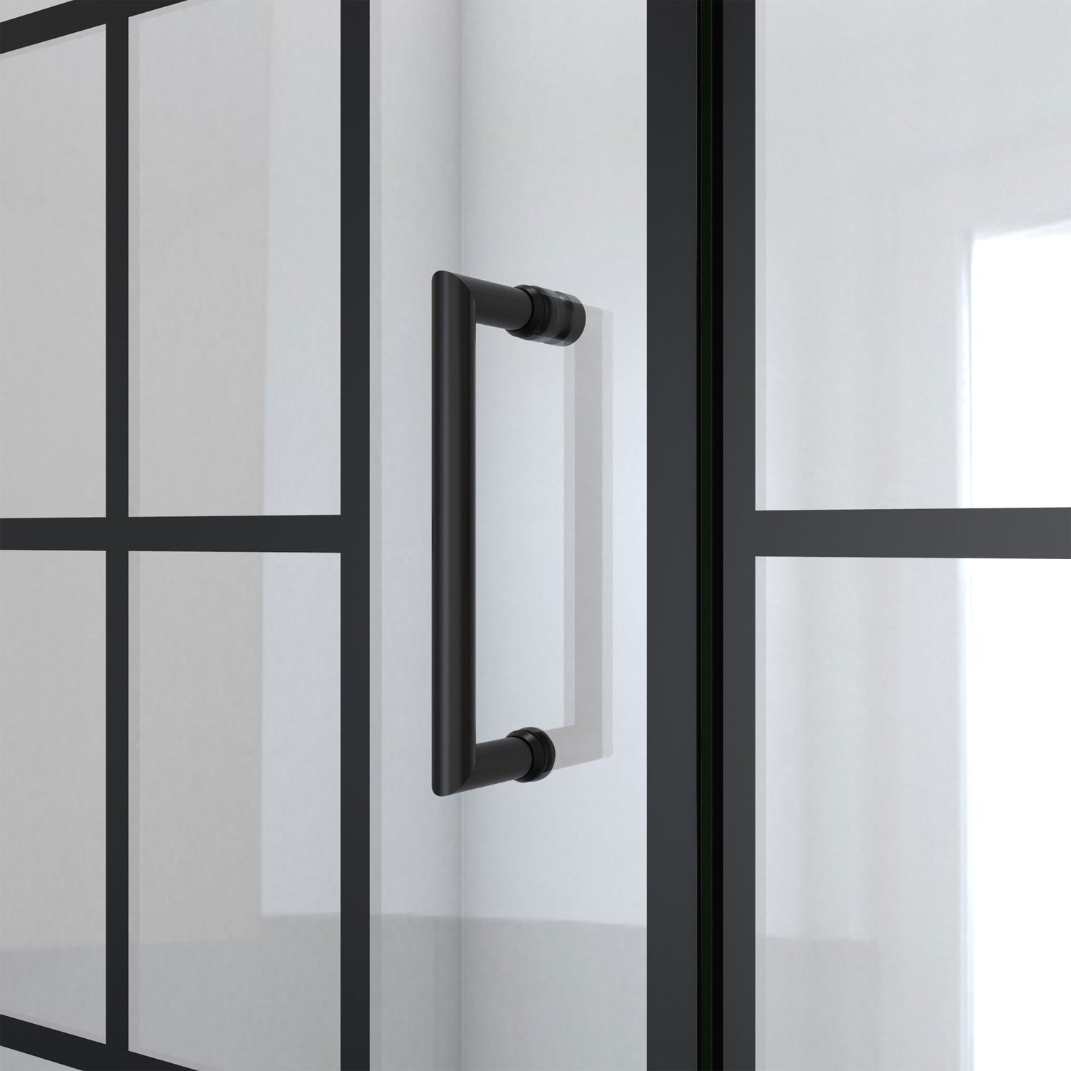 DreamLine Unidoor Toulon 58 in. W x 58 in. H Frameless Hinged Tub Door in Satin Black