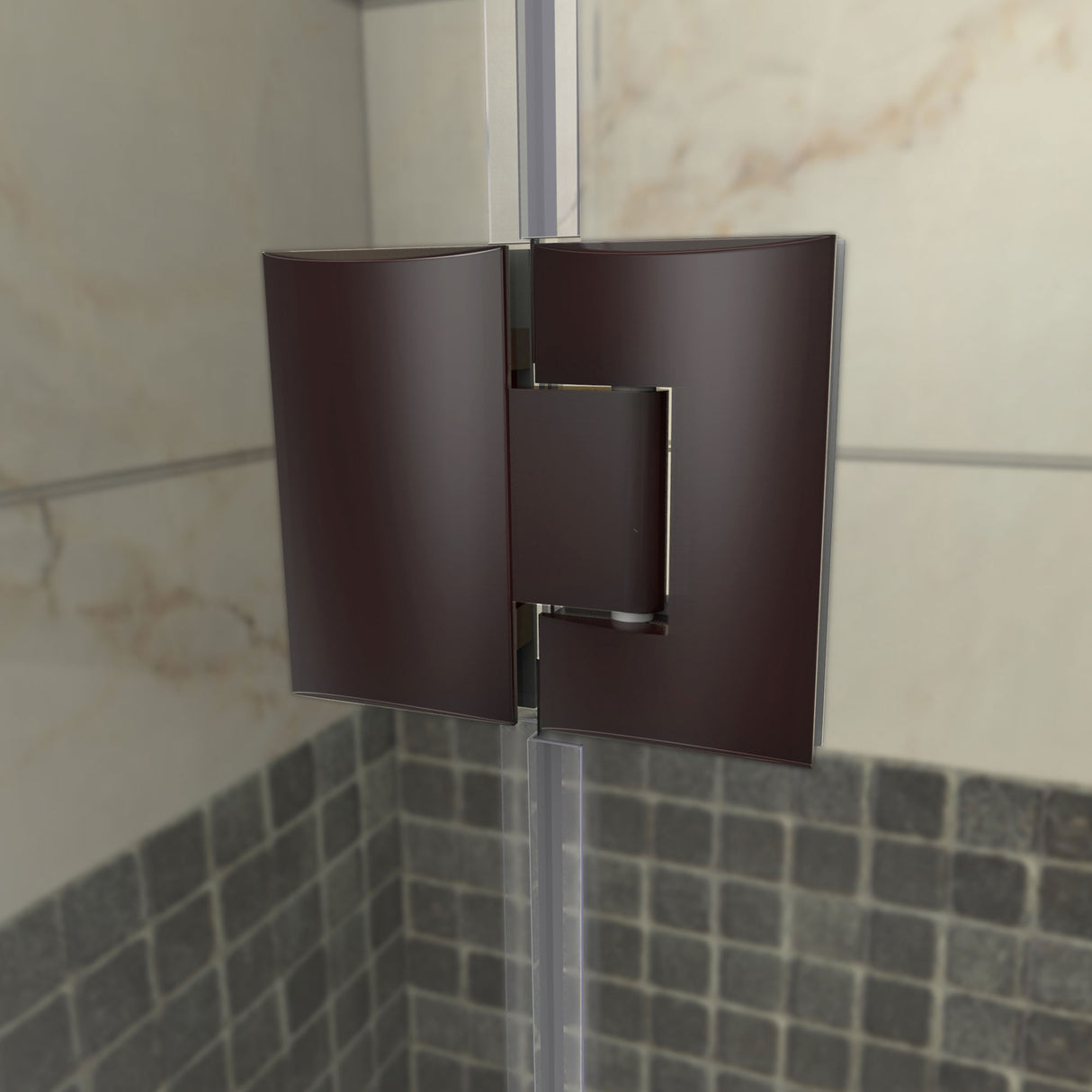 DreamLine Unidoor-X 45 1/2 in. W x 34 3/8 in. D x 72 in. H Frameless Hinged Shower Enclosure in Oil Rubbed Bronze