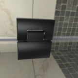 DreamLine Prism Plus 36 in. x 74 3/4 in. Frameless Neo-Angle Shower Enclosure in Satin Black with Black Base