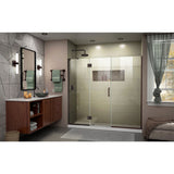 DreamLine Unidoor-X 65-65 1/2 in. W x 72 in. H Frameless Hinged Shower Door in Oil Rubbed Bronze