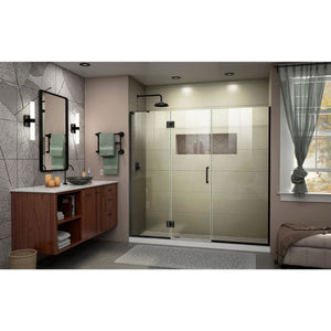 DreamLine Unidoor-X 68-68 1/2 in. W x 72 in. H Frameless Hinged Shower Door in Satin Black