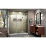 DreamLine Unidoor-X 63 1/2-64 in. W x 72 in. H Frameless Hinged Shower Door in Chrome