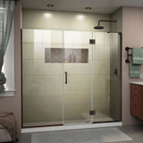 DreamLine Unidoor-X 64 1/2-65 in. W x 72 in. H Frameless Hinged Shower Door in Oil Rubbed Bronze
