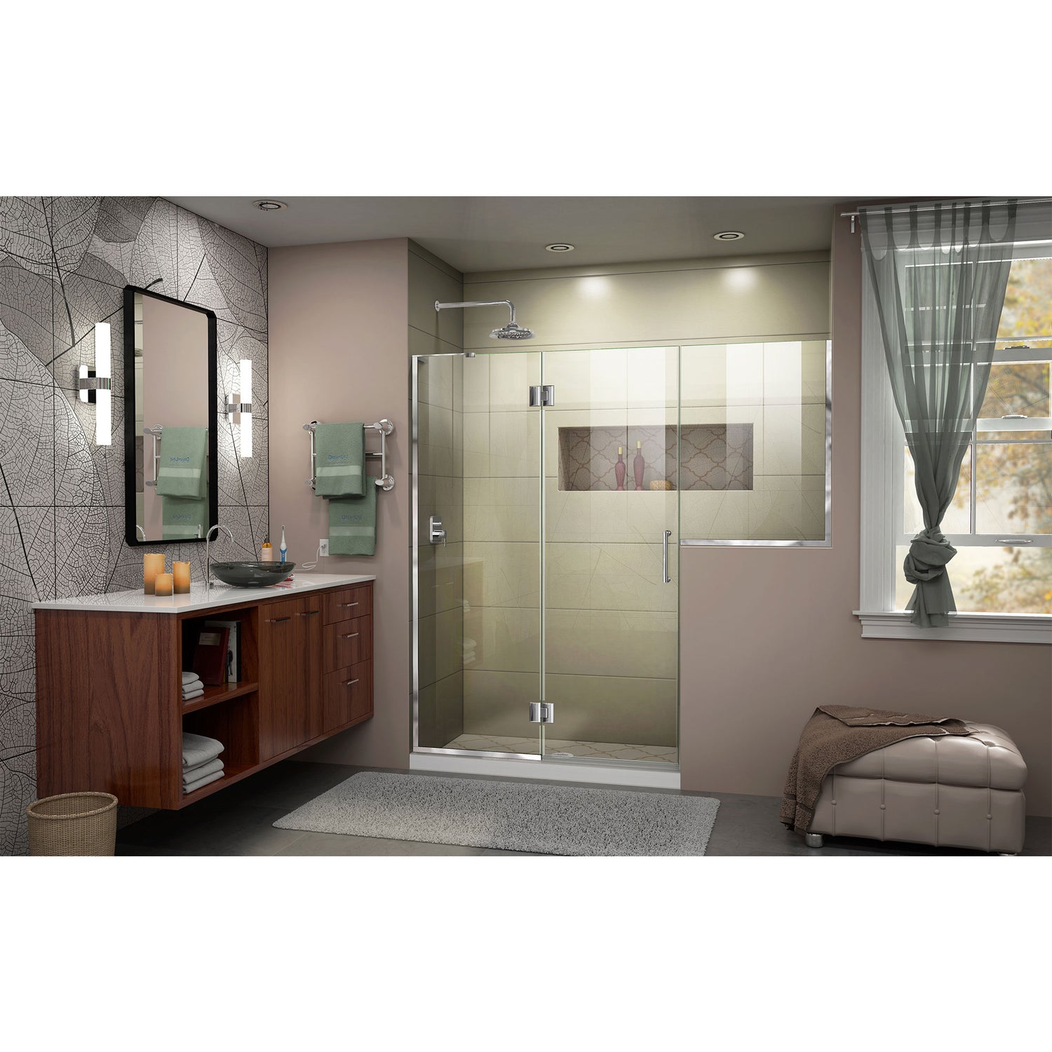 DreamLine Unidoor-X 71-71 1/2 in. W x 72 in. H Frameless Hinged Shower Door in Chrome