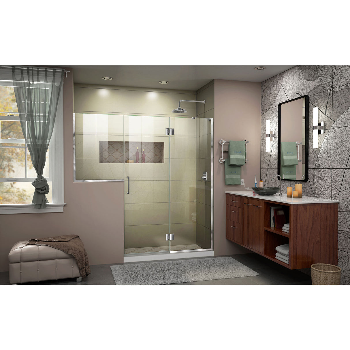 DreamLine Unidoor-X 71-71 1/2 in. W x 72 in. H Frameless Hinged Shower Door in Chrome