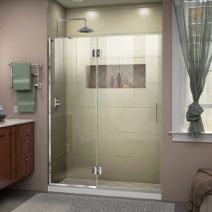 DreamLine Unidoor-X 47 in. W x 72 in. H Frameless Hinged Shower Door in Chrome