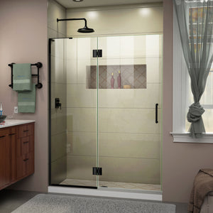 DreamLine Unidoor-X 48 in. W x 72 in. H Frameless Hinged Shower Door in Satin Black