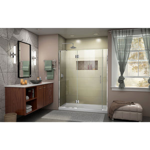 DreamLine Unidoor-X 60-60 1/2 in. W x 72 in. H Frameless Hinged Shower Door in Chrome