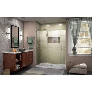 DreamLine Unidoor-X 53-53 1/2 in. W x 72 in. H Frameless Hinged Shower Door in Brushed Nickel