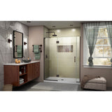 DreamLine Unidoor-X 55 1/2-56 in. W x 72 in. H Frameless Hinged Shower Door in Oil Rubbed Bronze