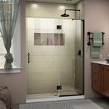 DreamLine Unidoor-X 48 in. W x 72 in. H Frameless Hinged Shower Door in Satin Black