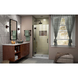DreamLine Unidoor-X 32 in. W x 72 in. H Frameless Hinged Shower Door in Oil Rubbed Bronze