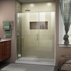 DreamLine Unidoor-X 51-51 1/2 in. W x 72 in. H Frameless Hinged Shower Door in Brushed Nickel