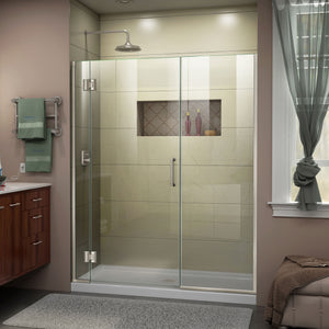 DreamLine Unidoor-X 51 1/2-52 in. W x 72 in. H Frameless Hinged Shower Door in Brushed Nickel