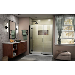 DreamLine Unidoor-X 64 1/2-65 in. W x 72 in. H Frameless Hinged Shower Door in Satin Black