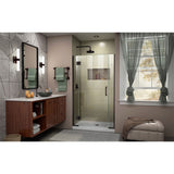 DreamLine Unidoor-X 42 1/2-43 in. W x 72 in. H Frameless Hinged Shower Door in Oil Rubbed Bronze