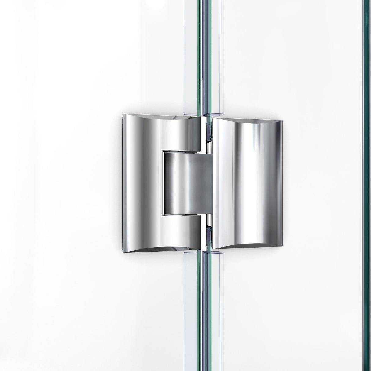 DreamLine Prism Plus 42 in. x 74 3/4 in. Frameless Neo-Angle Shower Enclosure in Brushed Nickel with White Base
