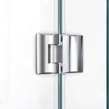 DreamLine Prism Plus 40 in. x 74 3/4 in. Frameless Neo-Angle Shower Enclosure in Chrome with White Base