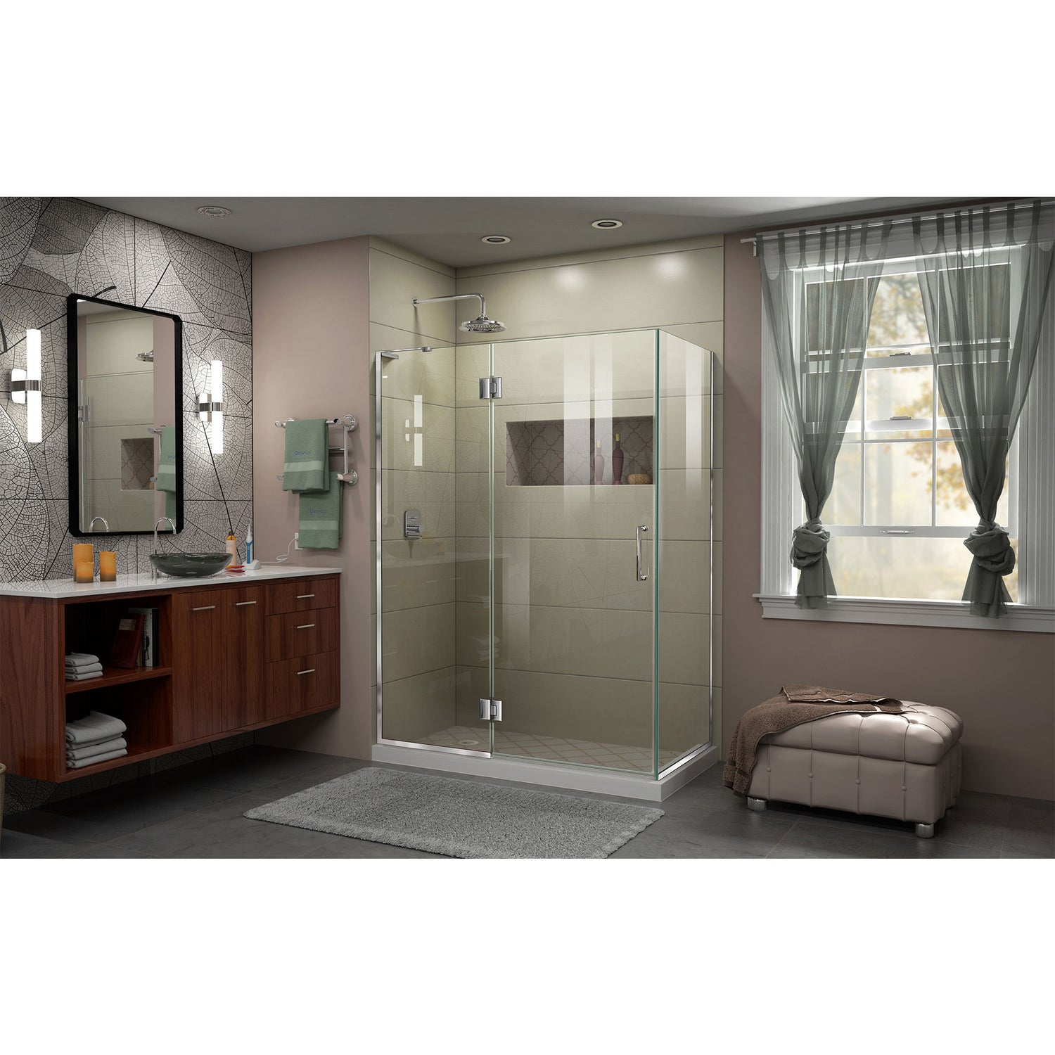 DreamLine Unidoor-X 48 3/8 in. W x 30 in. D x 72 in. H Frameless Hinged Shower Enclosure in Chrome