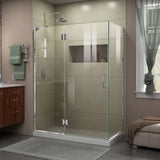 DreamLine Unidoor-X 48 3/8 in. W x 30 in. D x 72 in. H Frameless Hinged Shower Enclosure in Chrome
