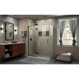 DreamLine Unidoor-X 47 3/8 in. W x 30 in. D x 72 in. H Frameless Hinged Shower Enclosure in Satin Black