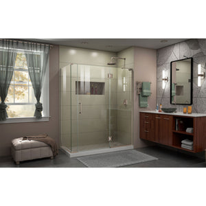 DreamLine Unidoor-X 59 1/2 in. W x 30 3/8 in. D x 72 in. H Frameless Hinged Shower Enclosure in Brushed Nickel