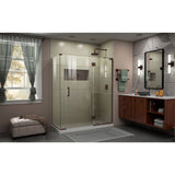 DreamLine Unidoor-X 58 in. W x 30 3/8 in. D x 72 in. H Frameless Hinged Shower Enclosure in Oil Rubbed Bronze