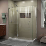 DreamLine Unidoor-X 57 in. W x 30 3/8 in. D x 72 in. H Frameless Hinged Shower Enclosure in Chrome