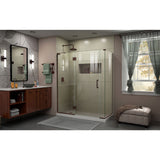 DreamLine Unidoor-X 60 in. W x 34 3/8 in. D x 72 in. H Frameless Hinged Shower Enclosure in Oil Rubbed Bronze