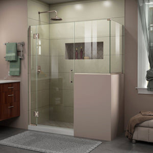 DreamLine Unidoor-X 59 in. W x 36 3/8 in. D x 72 in. H Frameless Hinged Shower Enclosure in Brushed Nickel