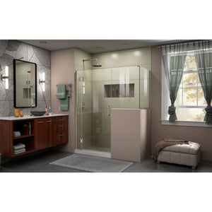 DreamLine Unidoor-X 59 in. W x 36 3/8 in. D x 72 in. H Frameless Hinged Shower Enclosure in Brushed Nickel