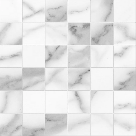 Anatolia 2X2 Mosaic Lumino Statuario Matte Porcelain Tile 4501-0575-0 *** 1 Sheet = .96 Sf *** Statuario 2x2 - premium natural stone mosaic tile from Anatolia Tile, available at PoshHaus showroom in Keene, NH