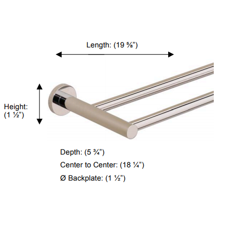 Valsan - PORTO Double Towel Rail, 20” 24"