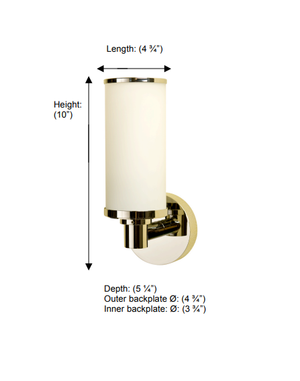Valsan - PORTO Single Wall Light with Frosted Glass Tube Shade