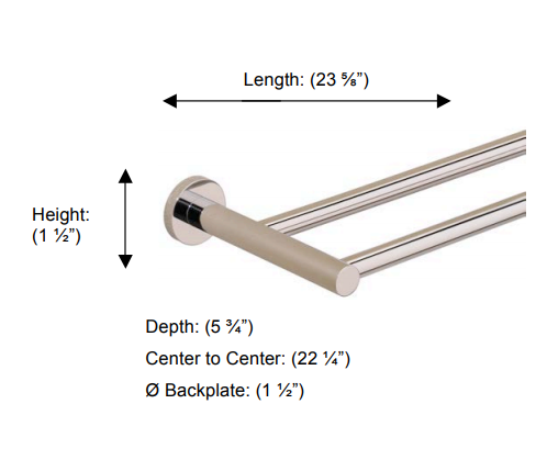 Valsan - PORTO Double Towel Rail, 20” 24"