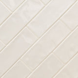 Urbano crema ceramic white subway tile 4x12 glossy  msi collection NURBCRE4X12 product shot angle view