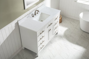 Valentino 48" Single Sink Vanity with White Quartz Top