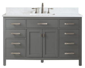 Valentino 54" Single Sink Vanity with White Quartz Top