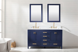 Valentino 60" Double Sink Vanity with White Quartz Top