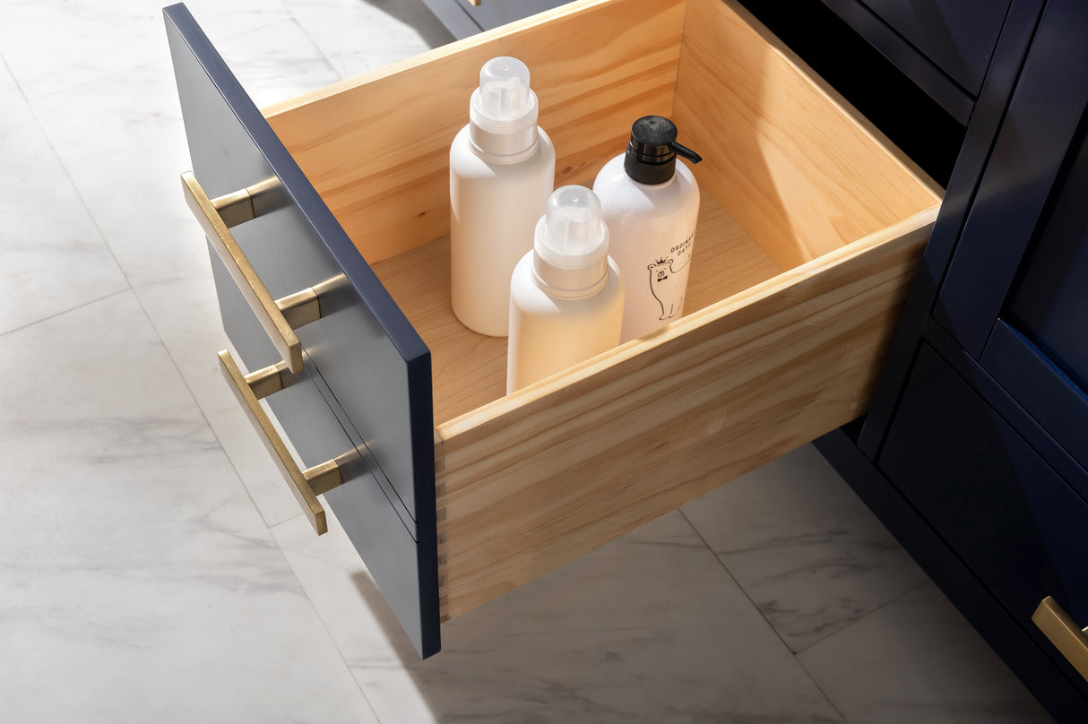 Valentino 60" Double Sink Vanity with White Quartz Top